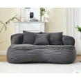 thumbnail image 1 of MOONMISS Corduroy Upholstered Durable Comfort Lounger Bean Bag Lazy Sofa with 3 Pillows-Dark Gray, 1 of 5