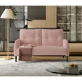 thumbnail image 1 of MOONMISS Corduroy Upholstered Tufted Comfortable Wood Frame Loveseats Sofa with Double Side Pocket-Pink, 1 of 6
