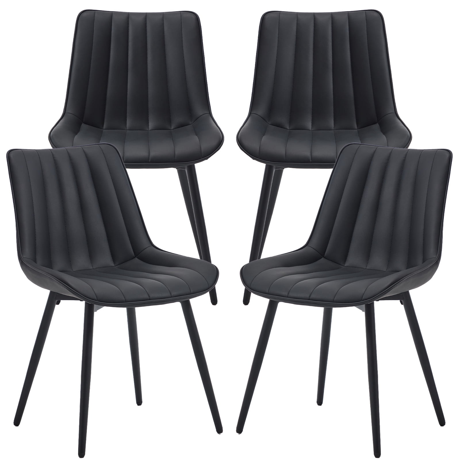 MOONMISS Dining Chairs Set of 4,Modern Style Dining Kitchen Room Upholstered Side Chairs,Black