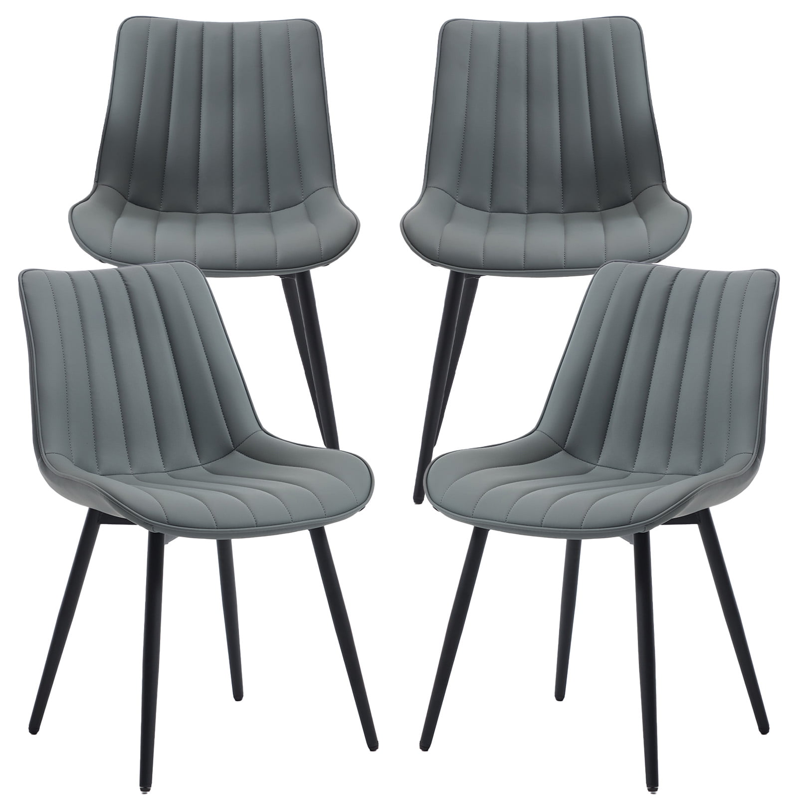 MOONMISS Dining Chairs Set of 4,Modern Style Dining Kitchen Room Upholstered Side Chairs,Gray