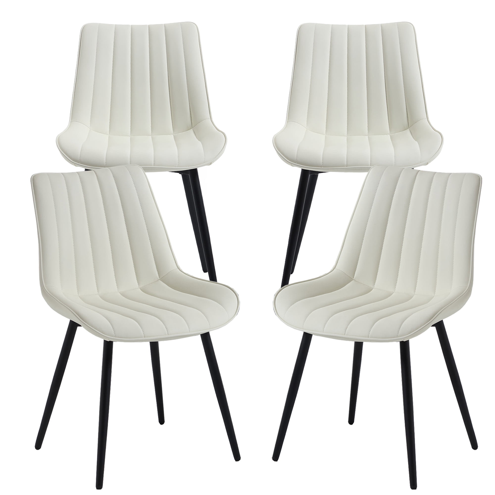 MOONMISS Dining Chairs Set of 4,Modern Style Dining Kitchen Room Upholstered Side Chairs,White
