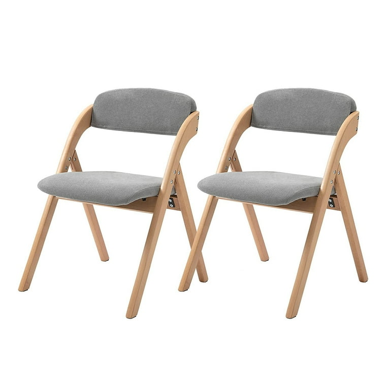 MOONMISS Folding Chairs Wooden Stackable Dining Chairs with Padded Seats Set of 2 Folding Extra Chair for Guests Kitchen Office Wedding Party Walmart