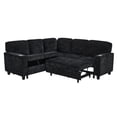thumbnail image 1 of MOONMISS L-Shaped Sofa with Pull Out Sofa Bed, Sleeper Sofa Couch Bed with Storage Seat, 5 Seat Sectional Sofa Bed with USB, Sectional Sofa Couch for Living Room, Apartment,Black, 1 of 5