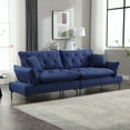 MOONMISS Linen Upholstered Tufted Oversized Loveseat Sofa with Metal