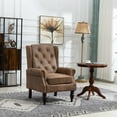 thumbnail image 1 of MOONMISS Mid-Century Microsuede Upholstered Tufted Nailhead Wood Frame Armchair for Living Room-Coffee, 1 of 6