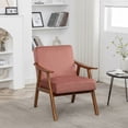 thumbnail image 1 of MOONMISS Mid Century Modern Accent Chair Solid Wood Frame Microfiber Living Room,Rose Velvet, 1 of 4
