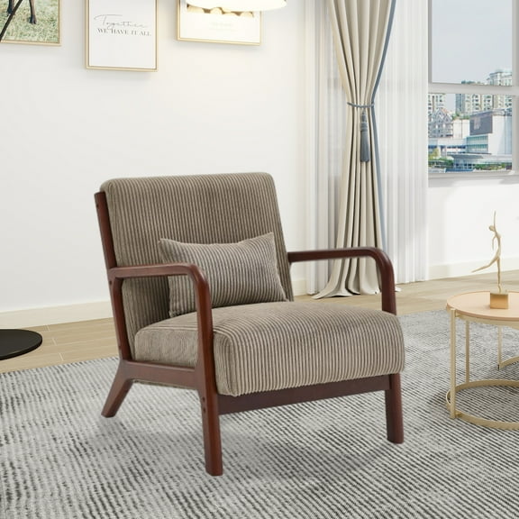 MOONMISS Mid Century Modern Accent Chair for Living Room Bedroom, Coffe