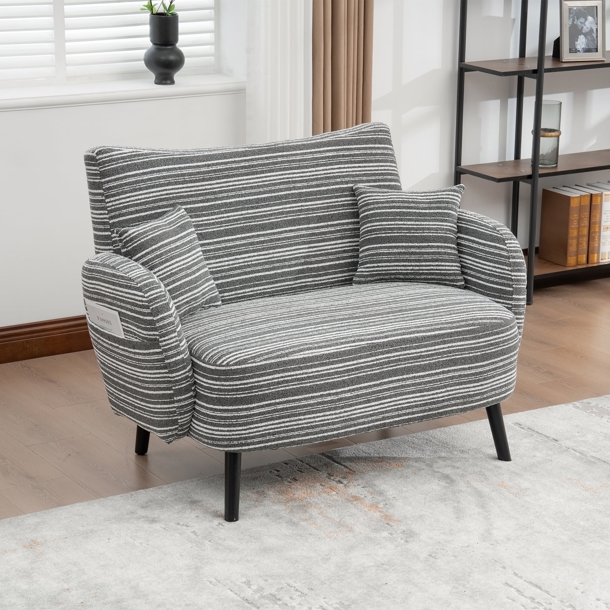 MOONMISS 2-Seater Sofa with Ultra-Comfortable Armrests, Pillows and Storage Pockets