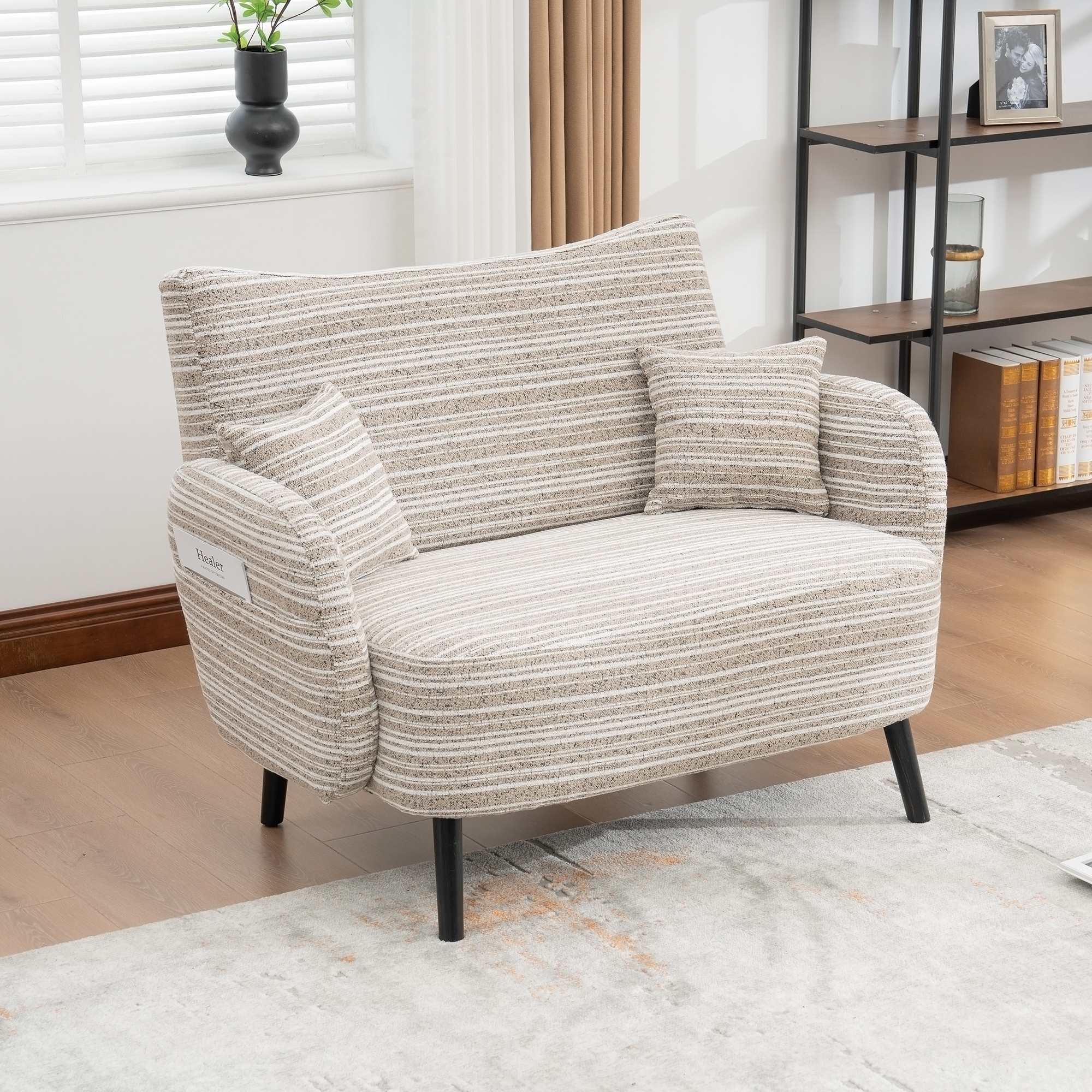 Furniture Indoor Seating Furniture Armchairs & Accent Chairs MOONMISS Moonmiss Modern 2-Seater Sofa with Ultra-Comfortable Armrests, Pillows and Storage Pockets, Deep-Seated Loveseat Sofa Couch for Bedroom, Small Spaces,