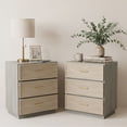 thumbnail image 1 of MOONMISS Modern 3-Drawer Nightstand Set of 2,Bedside Table with Sturdy Base & Gold Handles for Bedroom,Living Room,Light Oak, 1 of 7