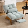 thumbnail image 1 of MOONMISS Modern Adjustable Lounge Chair with Footrest,Wooden Base Upholstered Recliner for Reading Rest Striped Velvet, 1 of 6