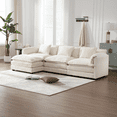 thumbnail image 1 of MOONMISS Modern Large Fabric L-Shaped Sofa Chenille Fabric, Movable Pedestal, Removable Armrests, Oversized 10-Seater Sofa, 1 of 5