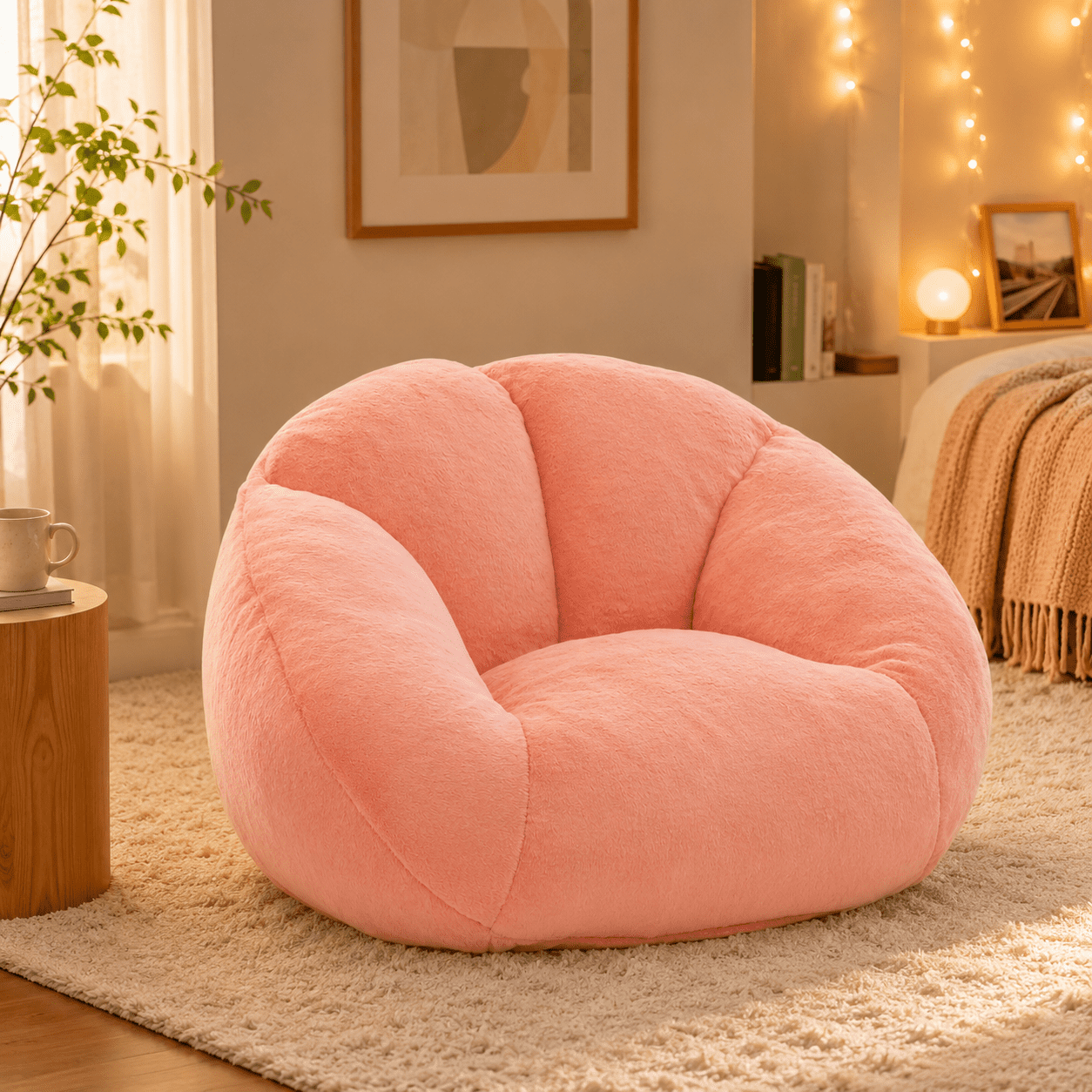 MOONMISS Oversized Bean Bag Chair for Adults,Memory Foam Lazy Sofa Chair with Soft Corduroy Cover,Comfy Floor Lounger for Living Room Bedroom Dorm