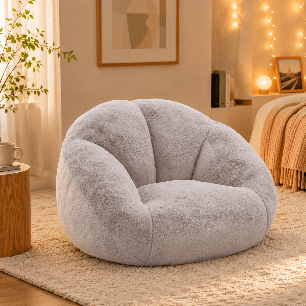 MOONMISS Oversized Bean Bag Chair for Adults,Memory Foam Lazy Sofa Chair with Soft Corduroy Cover,Comfy Floor Lounger for Living Room Bedroom Dorm