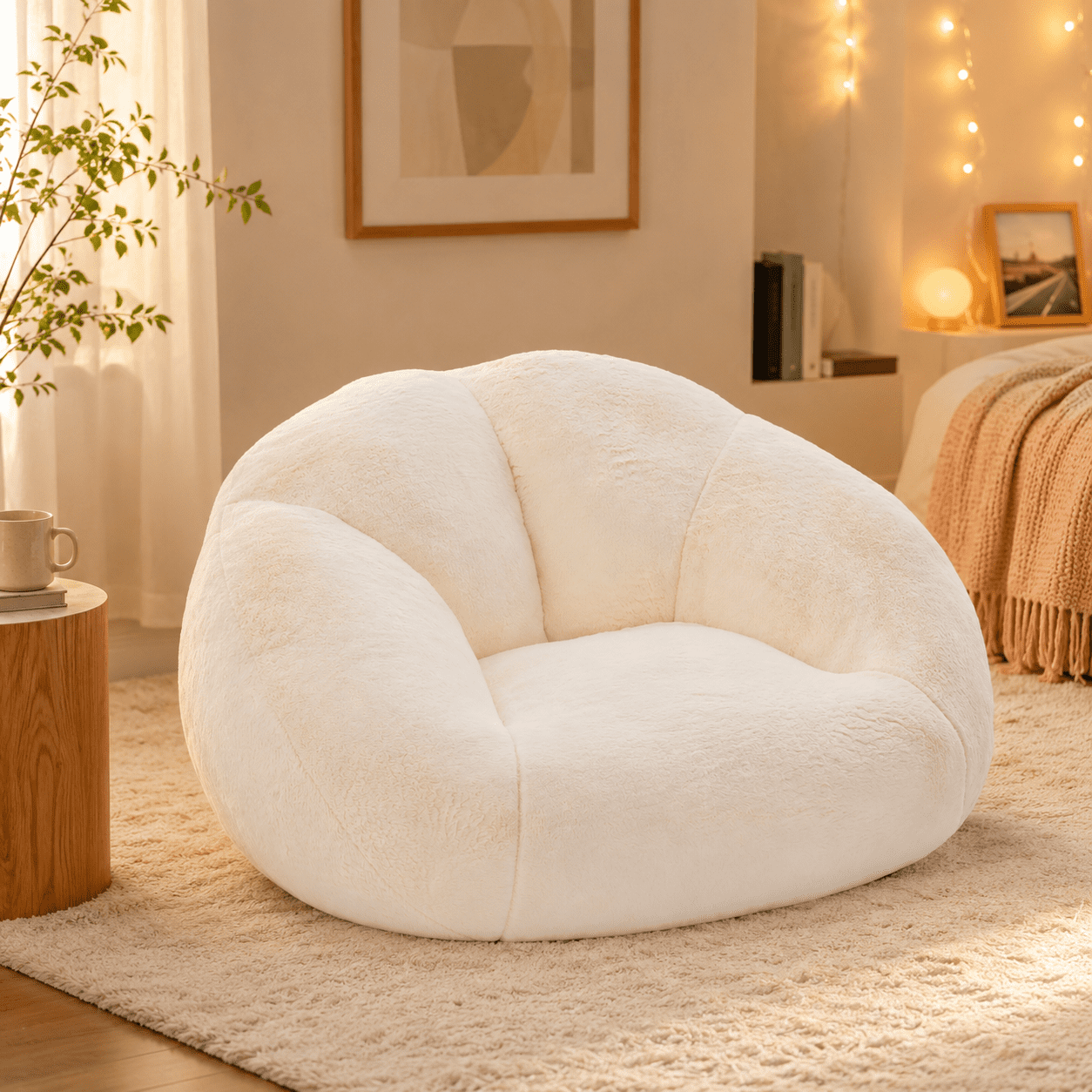 MOONMISS Oversized Bean Bag Chair for Adults,Memory Foam Lazy Sofa Chair with Soft Corduroy Cover,Comfy Floor Lounger for Living Room Bedroom Dorm