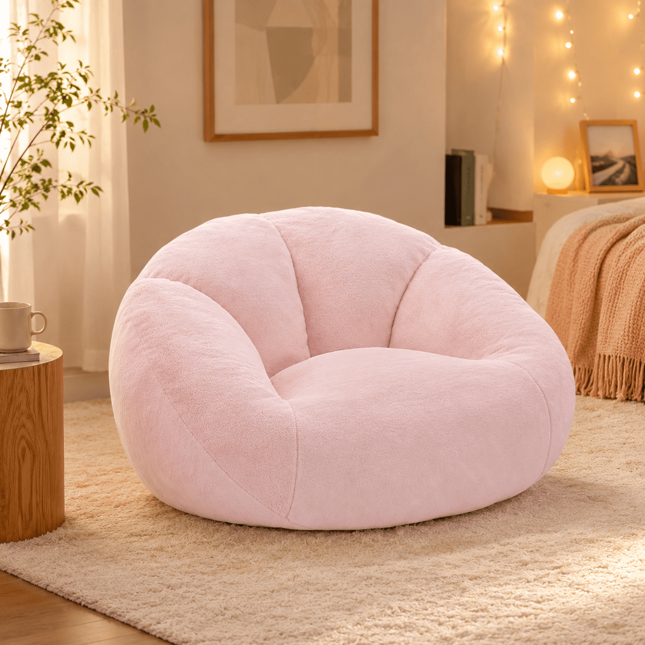 MOONMISS Oversized Bean Bag Chair for Adults,Memory Foam Lazy Sofa Chair with Soft Corduroy Cover,Comfy Floor Lounger for Living Room Bedroom Dorm