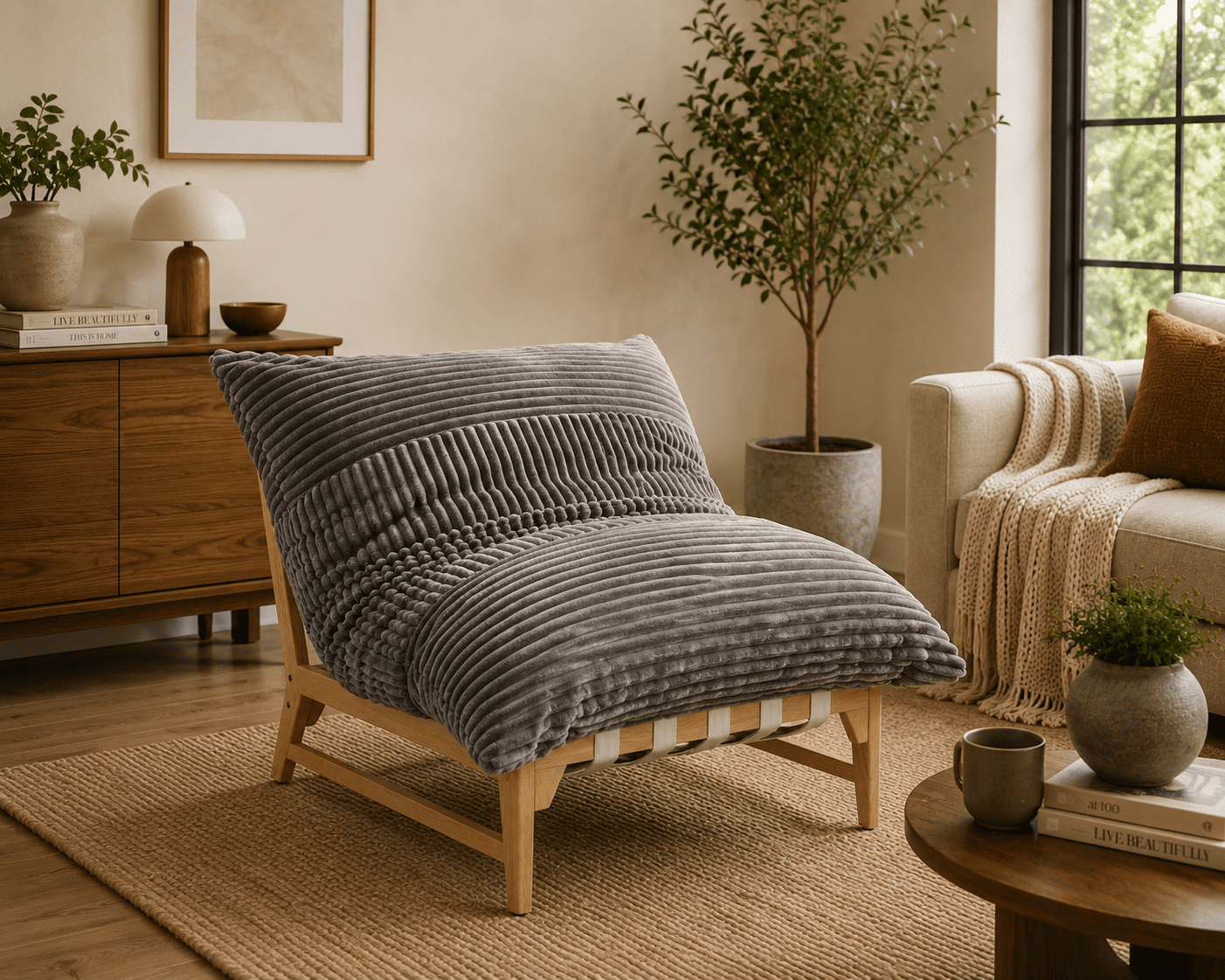MOONMISS Oversized Cloud Lounge Accent Chair, Comfy Reading Chair for Living Room,Gray