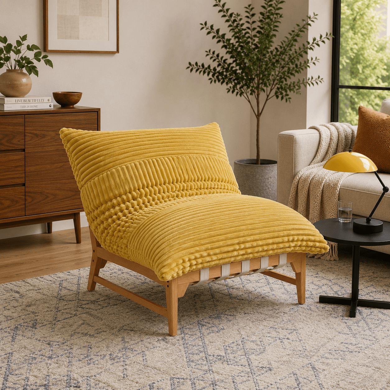 MOONMISS Oversized Cloud Lounge Accent Chair, Comfy Reading Chair for Living Room,Yellow