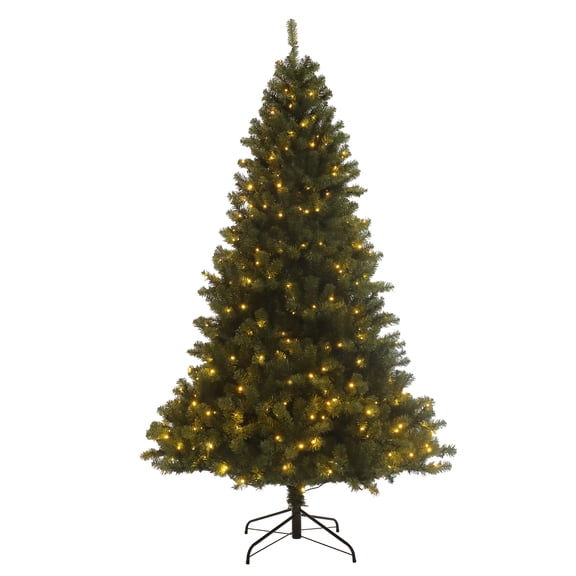 MOONMISS Pre-lit 7.5ft Artificial Hinged Xmas Christmas Tree with 400 Pre-strung Led Lights and Foldable Stand