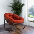 thumbnail image 1 of MOONMISS Rattan Rocking Chair, Indoor & Outdoor Comfy Rocker Chair with Thick Cushion, Modern Lounge Chair for Balcony, Porch, Garden, Backyard, Deck, Orange, 1 of 6