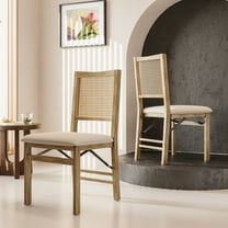 MOONMISS Scandinavian Style Solid Wood Frame Folding Dining Chair(set of 2) for Kitchen,Living Room