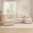 thumbnail image 1 of MOONMISS Sectional Sofas with Double Chaise, U-Shaped Cloud Comfy Couches for Living Room, 4 Seats, Beige, 1 of 6