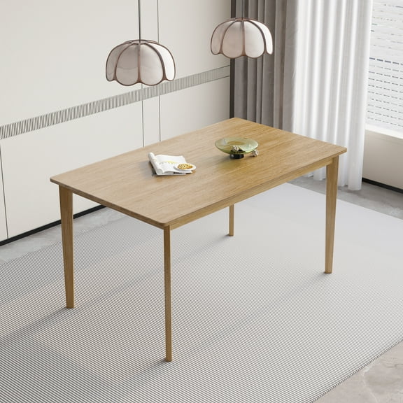 MOONMISS Solid Wood Multi-function Modern Rectangular Dining Table for Dining Room,Kitchen-Natural Wood