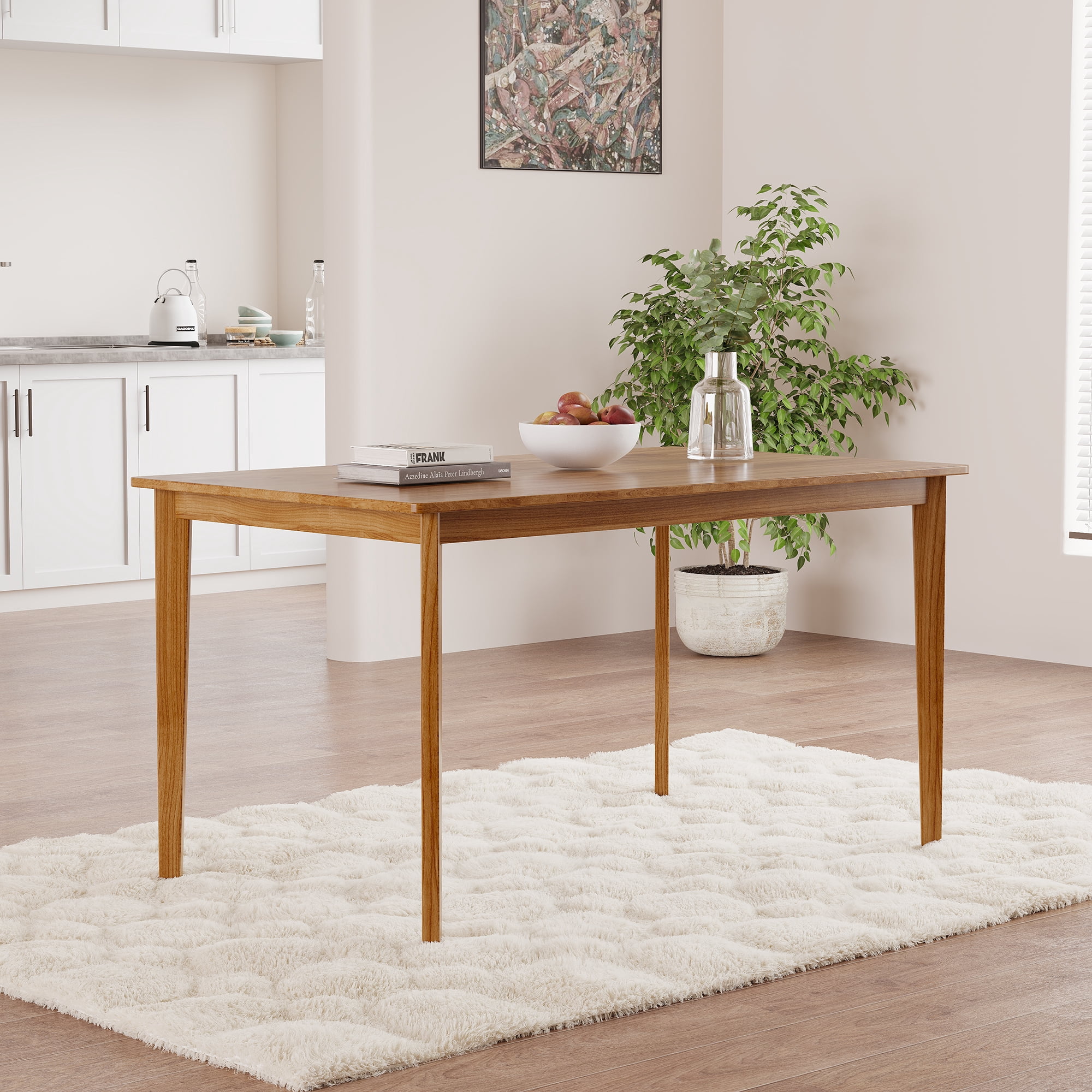 MOONMISS Solid Wood Multi-function Modern Rectangular Dining Table for Dining Room,Kitchen-Wood