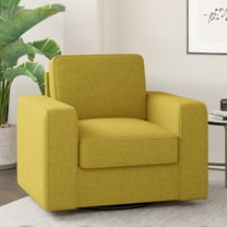 MOONMISS Swivel Accent Chair, 36'' Wide Mid-Century Modern Armchair for Living Room, Bedroom, Office,Yellow