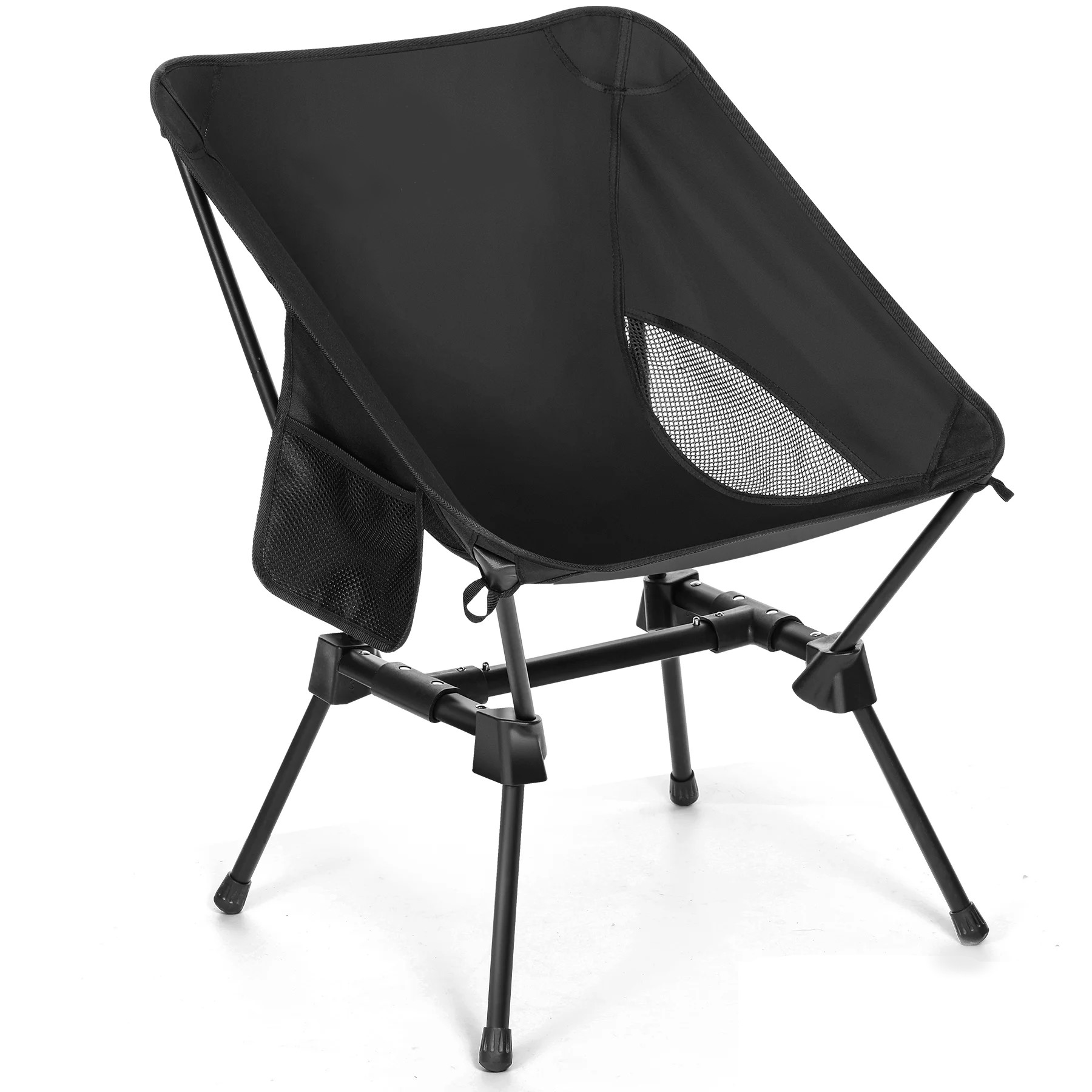 MOONORAH Camping Chair, Folding Portable Camping Chairs, Lightweight Compact Folding Chair Mesh for Outdoor Camp Travel Beach Picnic Festival Hikin with Side Pocket, Storage Bag, Black
