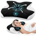 thumbnail image 1 of MOONORAH Cervical Memory Foam Pillow Neck Bed Pillow for Pain Relief Sleeping, Ergonomic Orthopedic for Side Back and Stomach Sleepers with Breathable Pillowcase, Queen Size 24" x 16.5" x 5.1" Black, 1 of 10