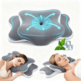 thumbnail image 1 of MOONORAH Cervical Memory Foam Pillows for Neck and Shoulder, Contour Bed Pillow, Ergonomic Neck Support Pillow for Side Back Stomach Sleepers with Pillowcase, Gray, 1 of 8