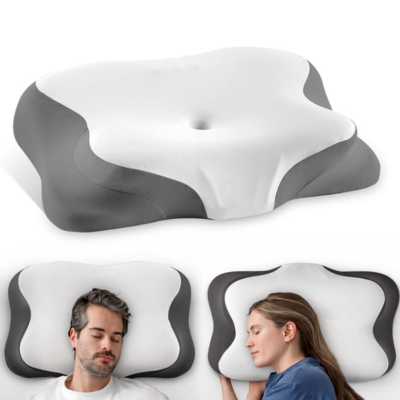 MOONORAH Contour Memory Foam Pillows for Sleeping Ergonomic, Cervical Pillow for Neck and Shoulder Pain Relief, Queen Bed Pillow for Side Back Stomach Sleepers