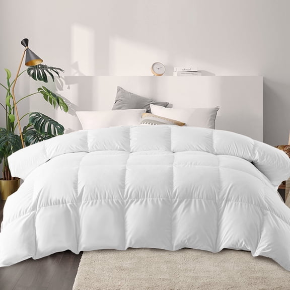MOONORAH Full Comforter Set, Bed in a Bag, Machine Washable Bedding Set with 2 Pillowcases for All Seasons - 3 Pieces White