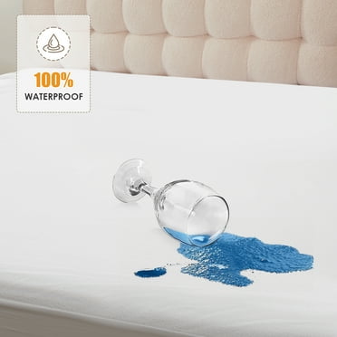 MOONORAH Mattress Protector, Waterproof Mattress Cover Pad with Deep Pocket, Queen Size Machine Washable Soft Breathable Bed Mattress Protectors with Stretchable Pockets - White