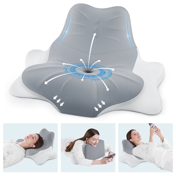 MOONORAH Memory Foam Wedge Pillow - Medium Firm Support - Gray