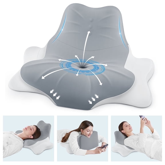 MOONORAH Memory Foam Wedge Pillow - Medium Firm Support - Gray