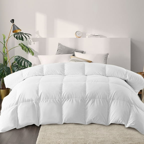 MOONORAH Queen Comforter Set, Bed in a Bag, Machine Washable Bedding Set with 2 Pillowcases for All Seasons - 3 Pieces White