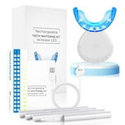 MOONORAH Teeth Whitening Kit, Teeth Whitening Light with Mouth Trays with 16 Accelerator LED light, 4 Teeth Whitening Gel for Sensitive Teeth, Professional Level Whitening Set, Rechargeable