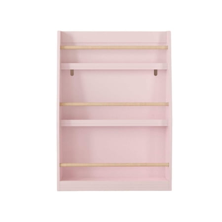 MOONRIVER 3 Tier Kids Book Shelf, Pink Finish MDF Pine Wood
