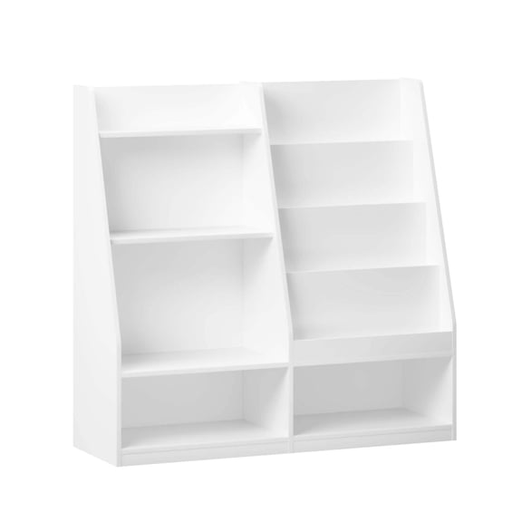 MOONRIVER Kids Multifunctional 4 Tier Wooden Kids Book Shelf, White