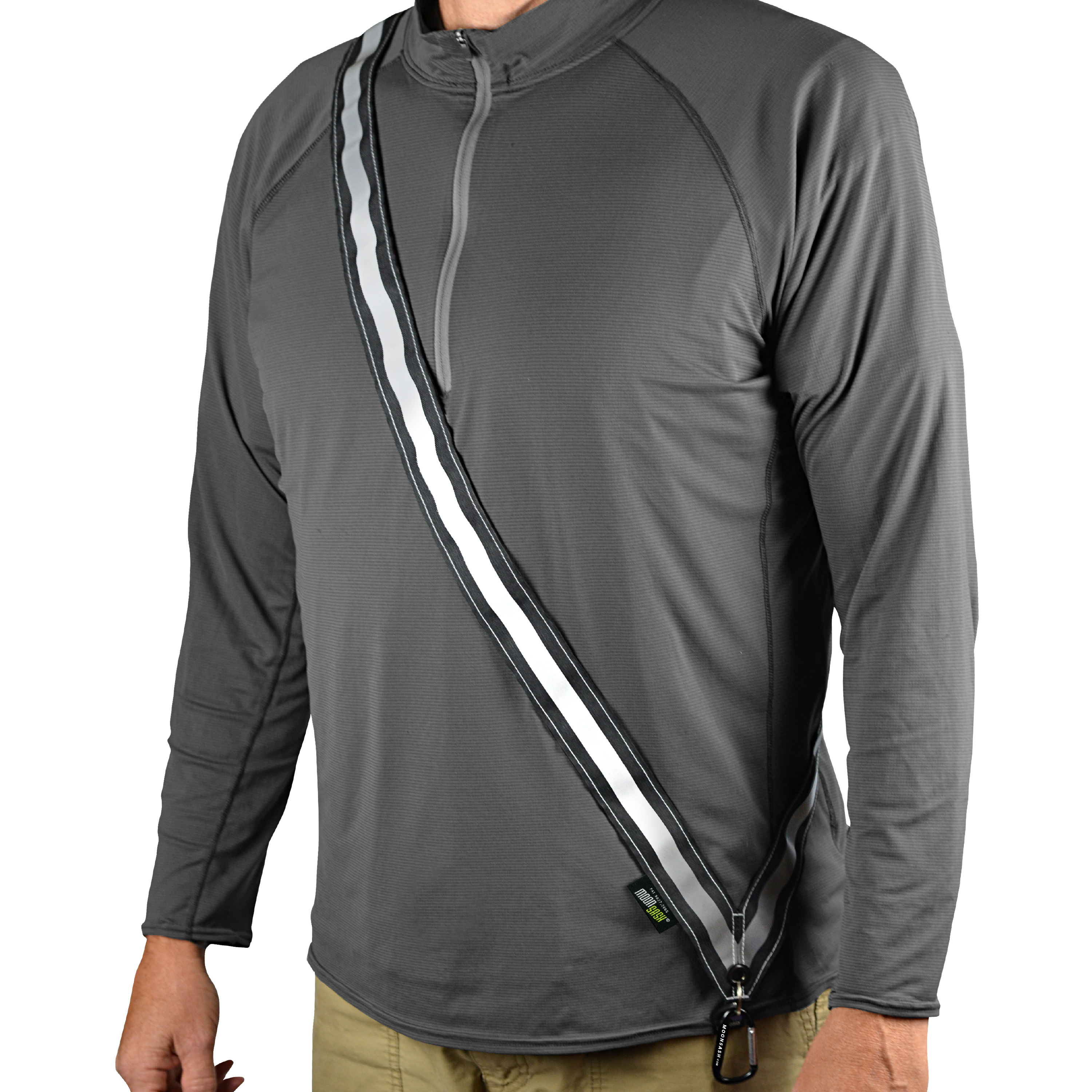 MOONSASH Fitted Reflective Gear for Walking at Night Midnight Black