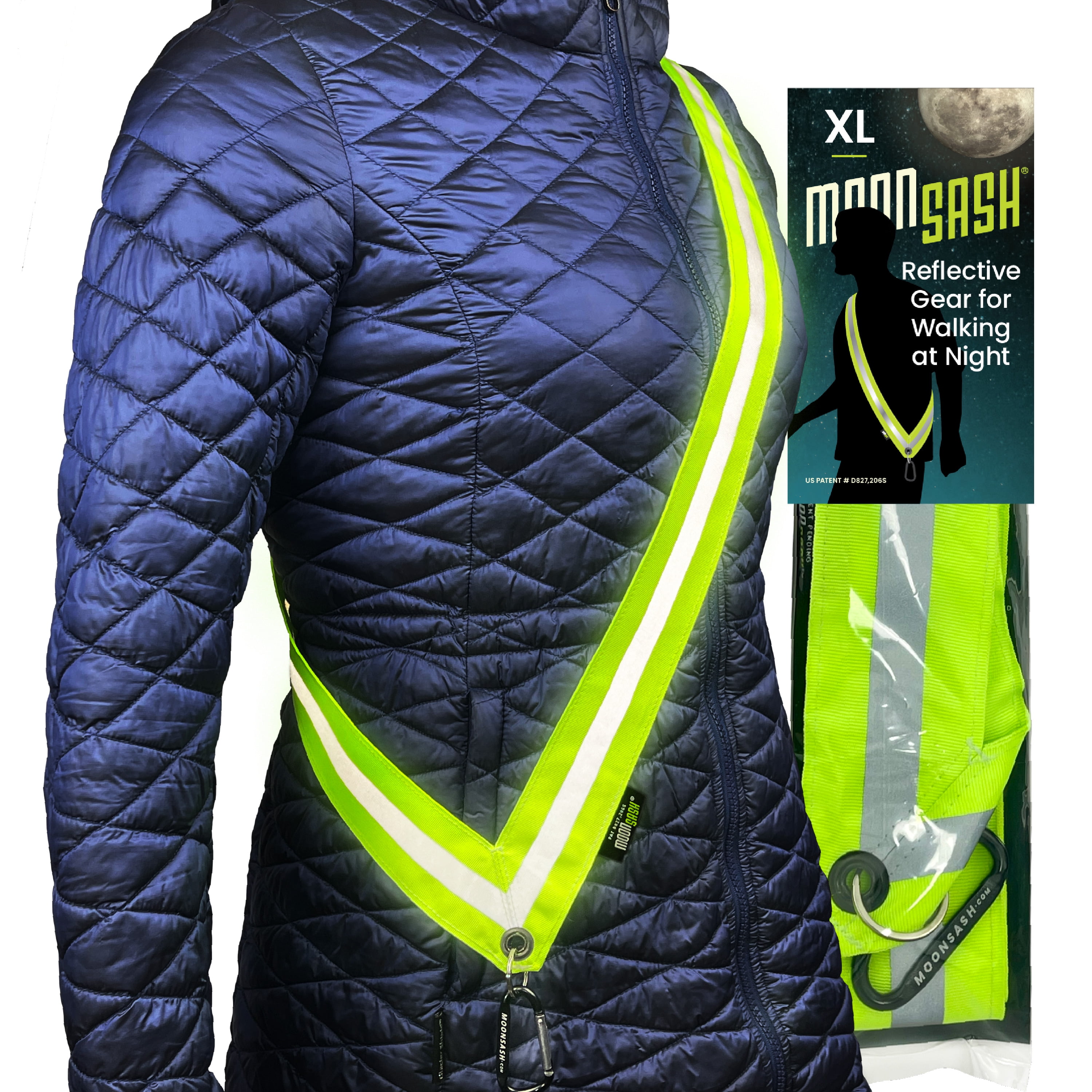 MOONSASH Fitted Reflective Gear for Walking at Night XL Running