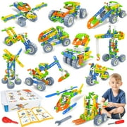 MOONTOY 12 in 1 STEM Toys for 4 5 6 7 8+ Year Old Boy Gifts, 152 PCS Educational Building Toy for Kids Ages 4-8 5-7 8-12, Building Blocks Stem Kits Activities Construction Toy for Boys Birthday Gifts