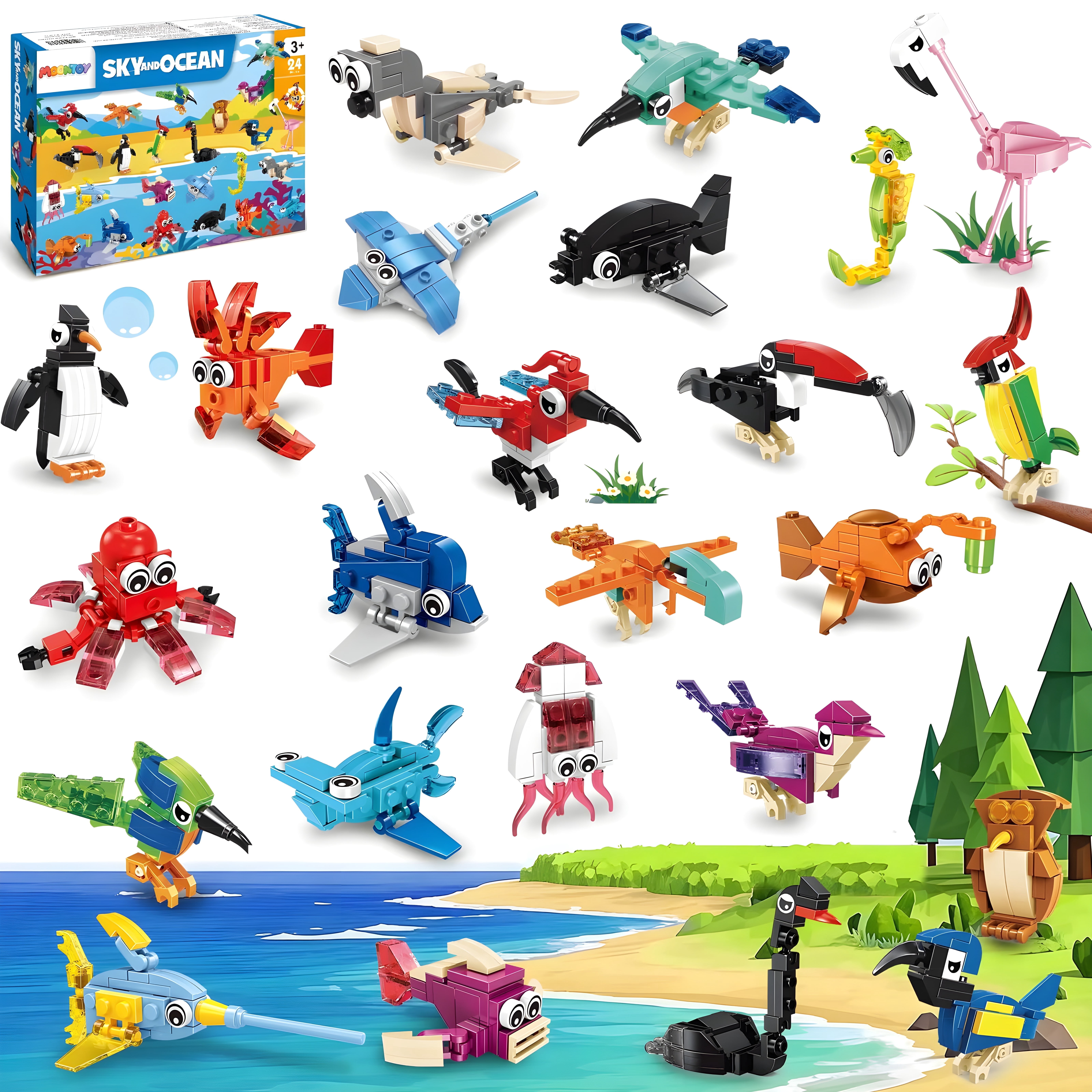 MOONTOY, Kids Toy Advent Calendar, 24 Pack, STEM Building Sets ...