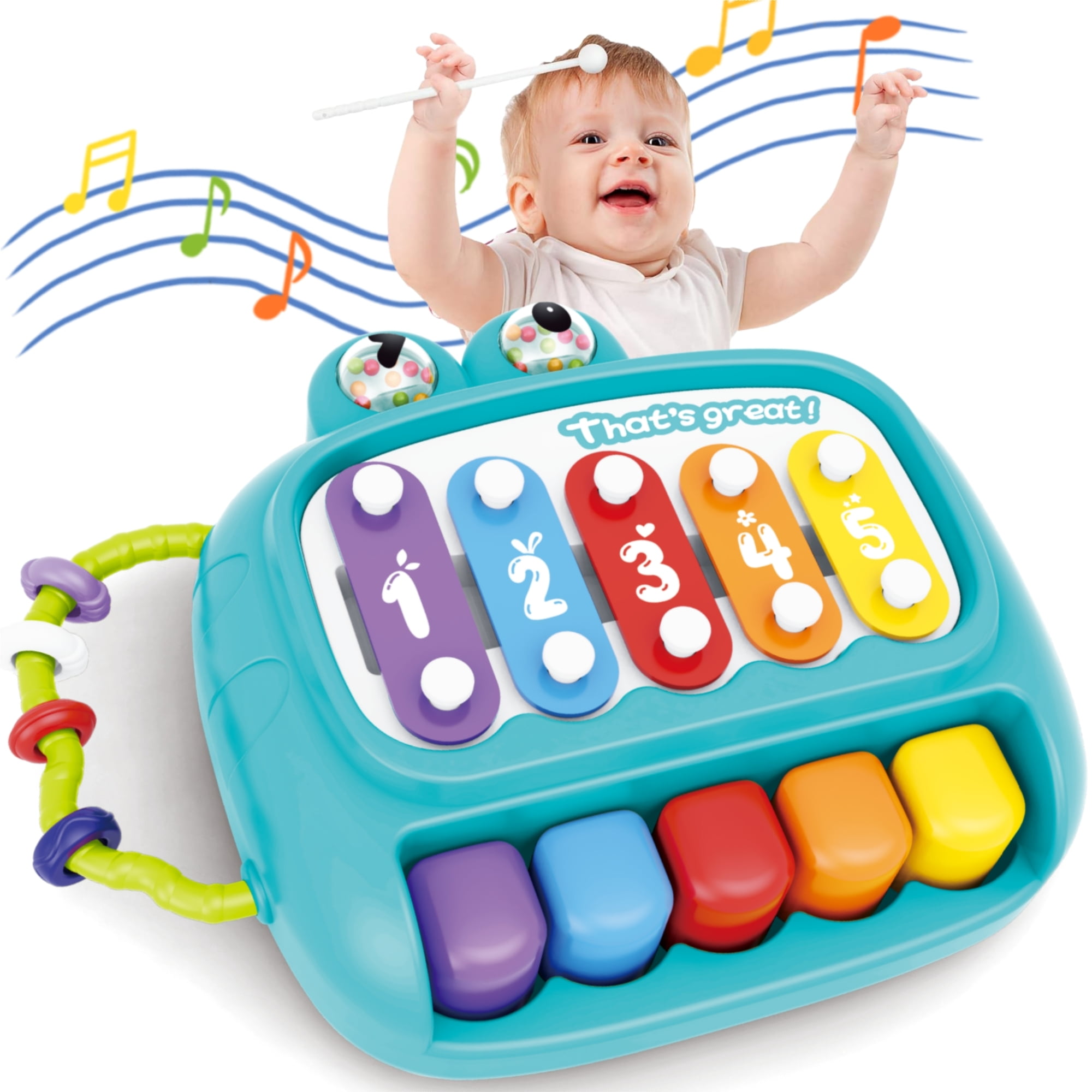 Baby Piano Toy 6 to 12 Months Trains Light Up Music Baby Toys for 6 9 12 18 Months Early Learning Educational Piano Keyboard Infant Toys Baby Girl Piano Toy Gift Toy