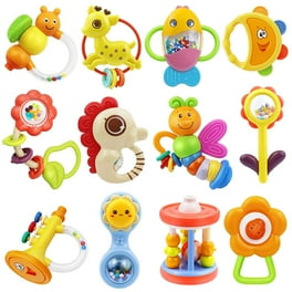  Fisher-Price Baby Newborn Toys Rattle 'n Rock Maracas, juego de  2 instrumentos musicales suaves para bebés de más de 3 meses, color azul y  naranja : Todo lo demás