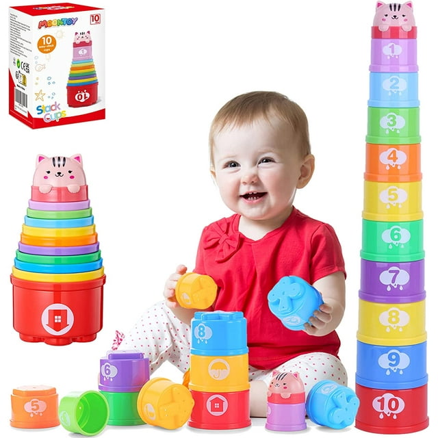 MOONTOY Baby Stacking Nesting Cups Toys, Bath Toys for babies 612
