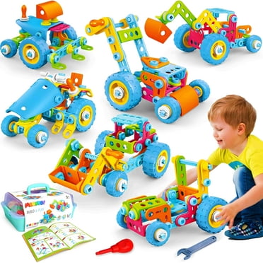 MOONTOY Building Blocks STEM Toys for 3 4 5 6 7 8  Year Old Boys Girls, Building Toys for Kids Ages 4-8 5-7 6-8 4-6 8-12 Erector Set Creative Activities, Engineering Construction Set, Birthday Gift