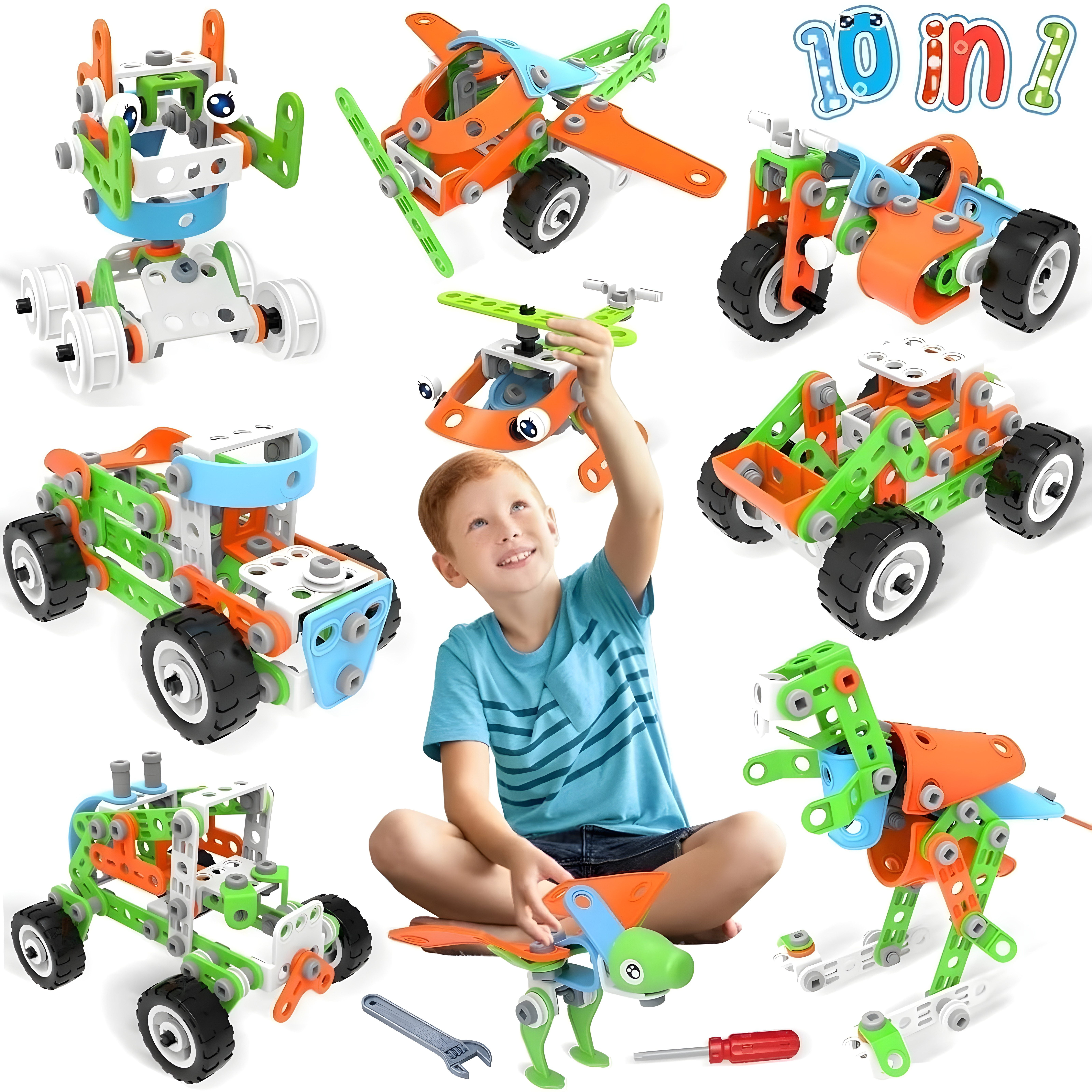 MOONTOY Building Toys for Kids Ages 4-8, 218PCS STEM Toys for